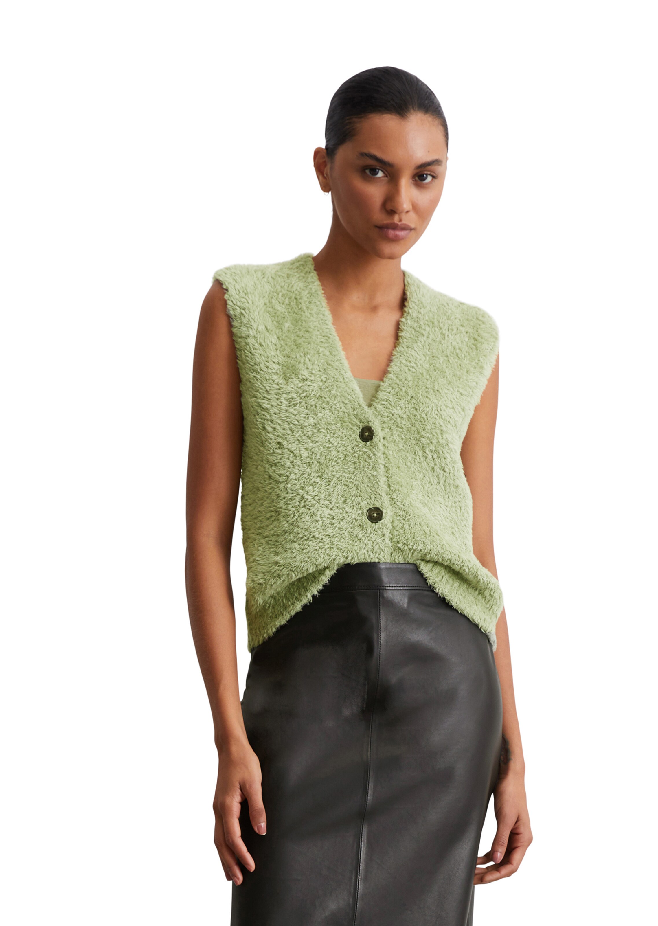 Marc O'Polo Strickweste in Grün: Vorderseite