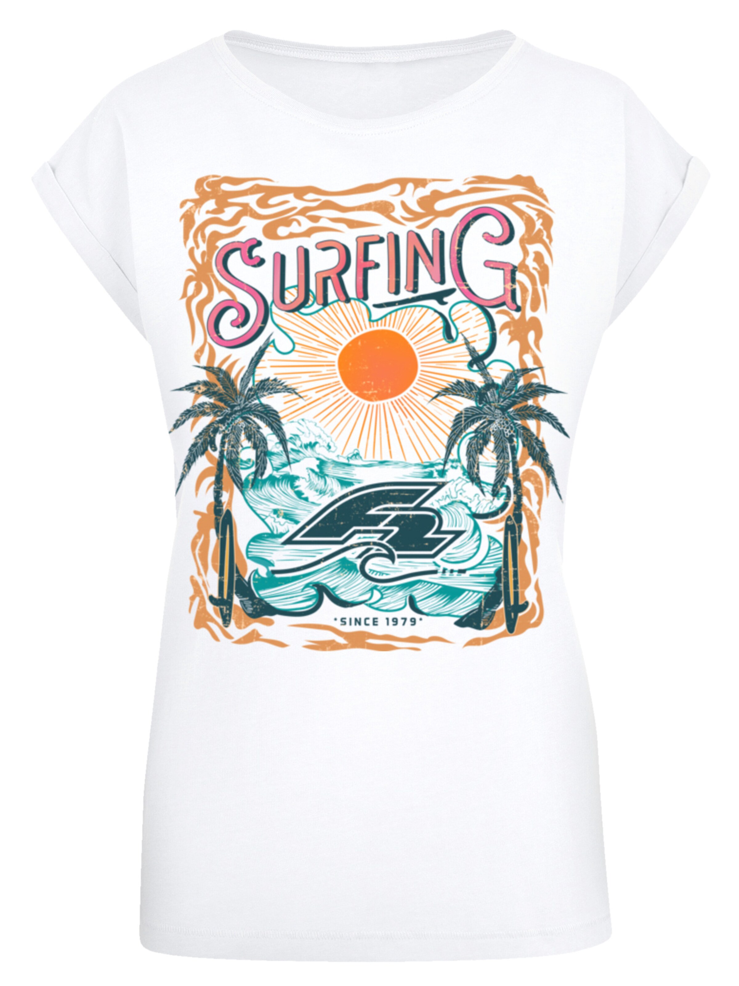 F2 T-Shirt 'F2 Surfers Sunset Sommer Vibes' in Weiß: Vorderseite