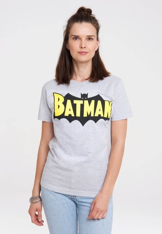 LOGOSHIRT Shirt 'Batman Wings' in Grey: front