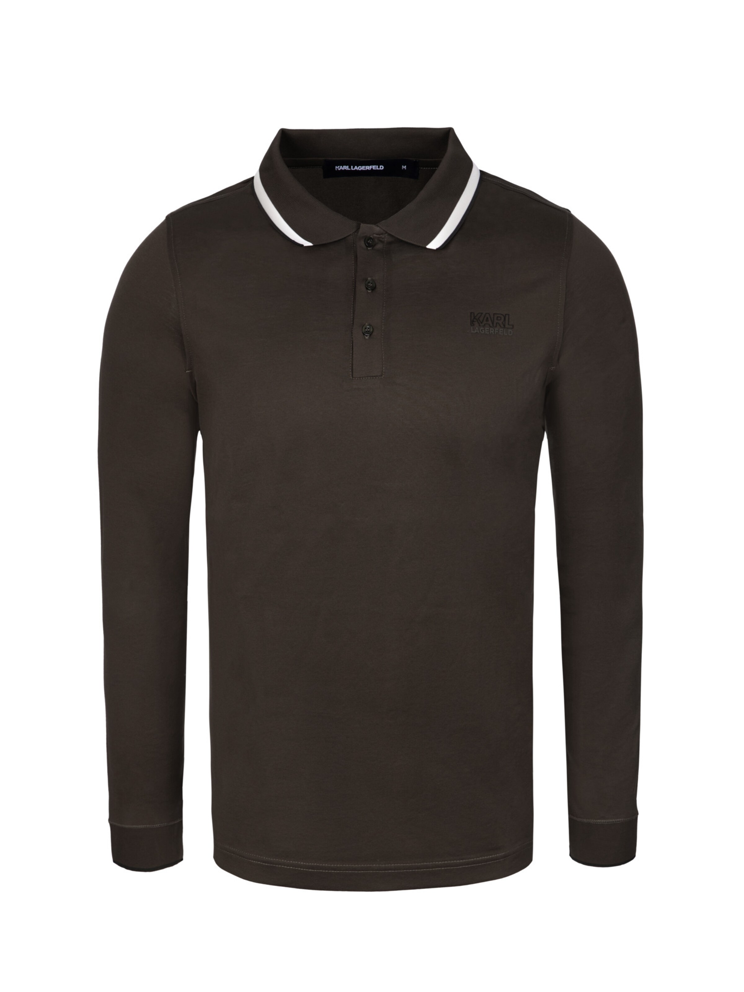 Maglietta Karl Lagerfeld di colore marrone scuro / bianco, Visualizzazione prodotti