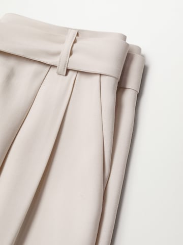 MANGO Loose fit Pleat-Front Pants 'Bye' in Beige