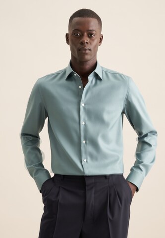 Coupe slim Chemise business 'Smart Classics' SEIDENSTICKER en vert : devant