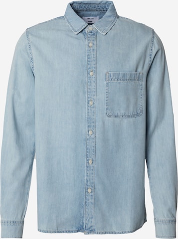 DAN FOX APPAREL Regular fit Button Up Shirt 'Mika' in Blue: front