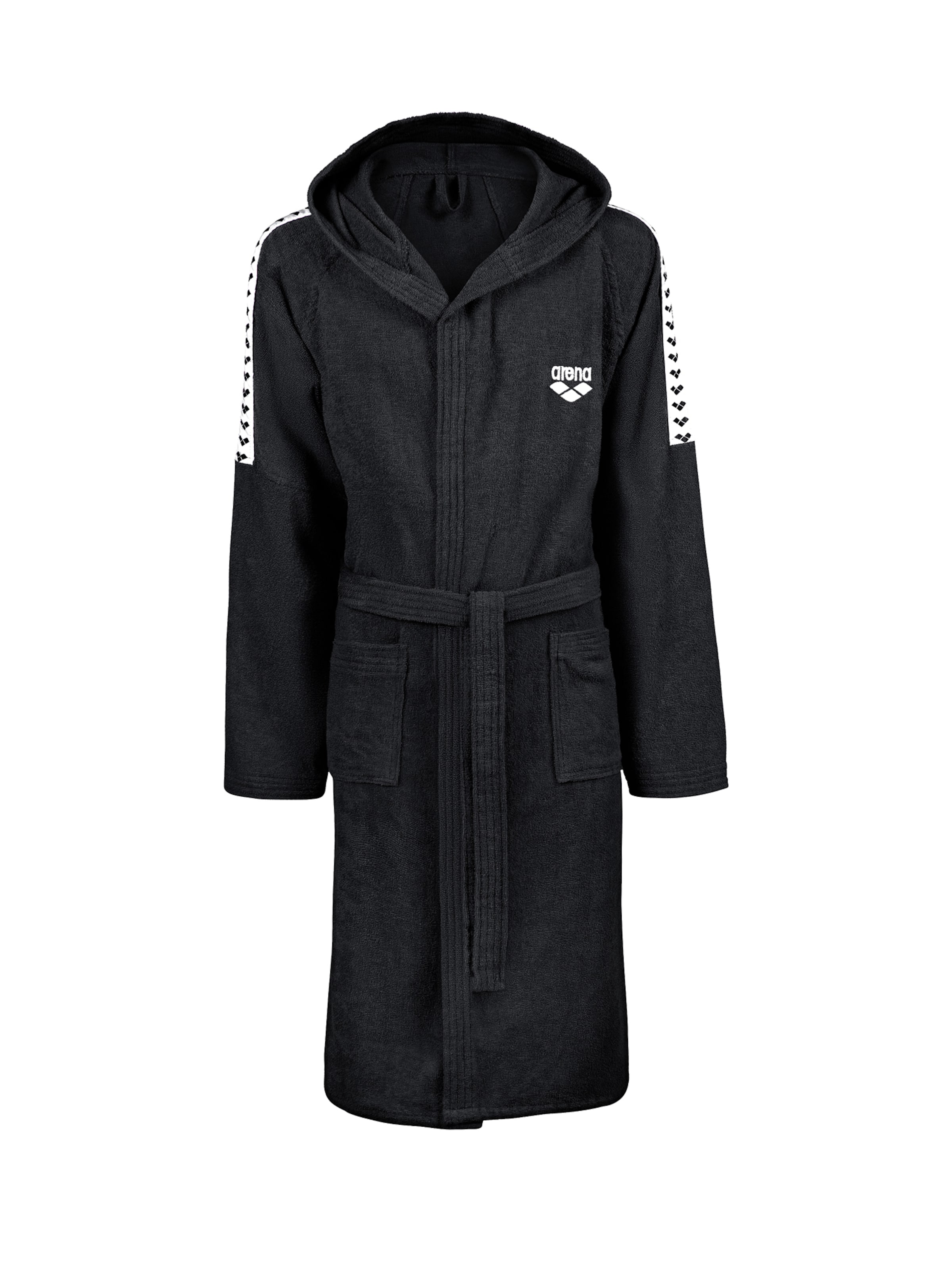 juoda ARENA Sportinio stiliaus chalatas &#x27;TEAM STRIPE&#x27;: priekis