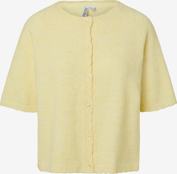 Cardigan 'PCRATH' PIECES en jaune : devant