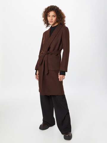 PIECES Between-Seasons Coat 'ALICA' in Brown: front