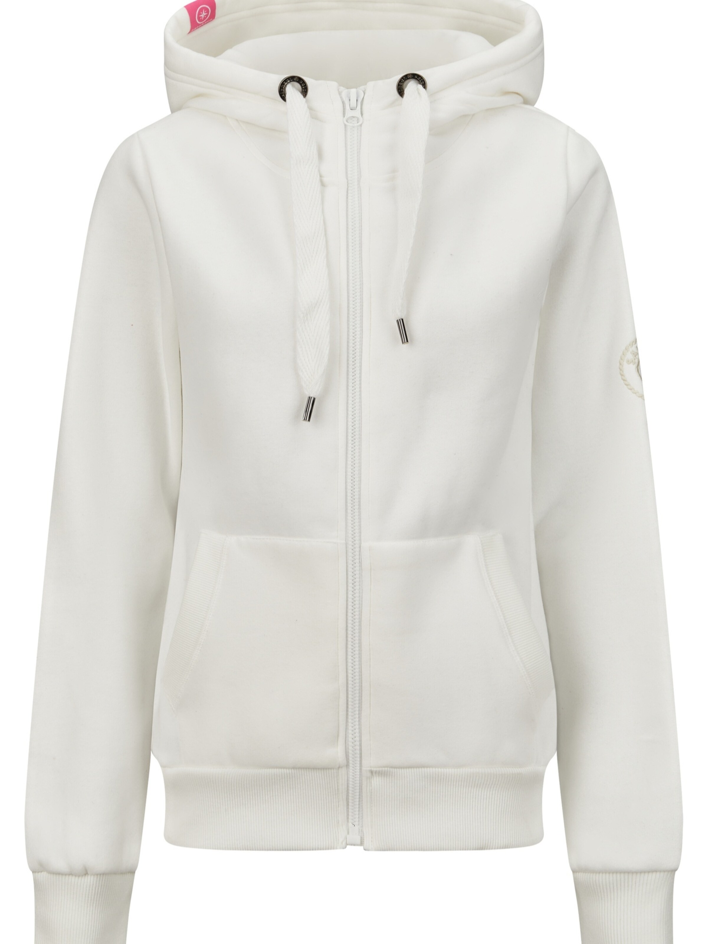 salzhaut Sweatvest in Wit: voorkant