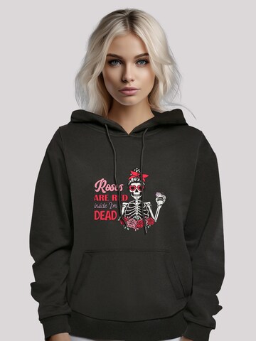 F4NT4STIC Sweatshirt 'Anti Valentinstag Roses Are Red' in Black: front