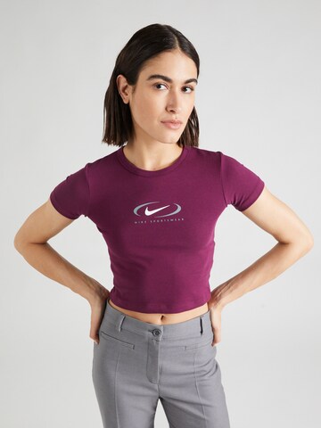 Tricou 'Swoosh' de la Nike Sportswear pe roșu: față