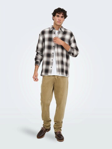 Coupe regular Chemise 'ONSKosta' Only & Sons en marron