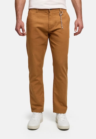 INDICODE JEANS Regular Chino 'Melio' in Bruin: voorkant