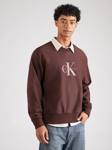 Calvin Klein Jeans Sweatshirt 'PREMIUM' i brun: framsida