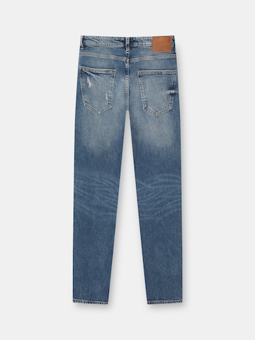 Pull&Bear Слим фит Дънки в синьо