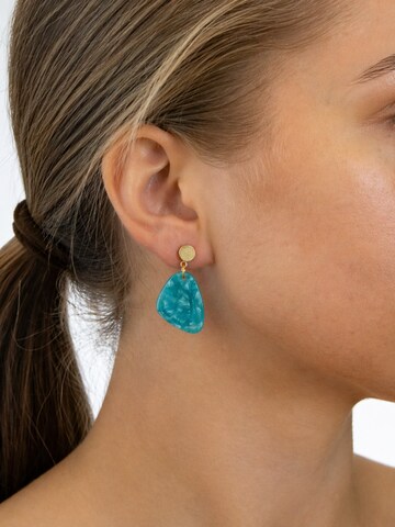 Fräulein Wunder Earrings 'Acetat Amy' in Blue: front