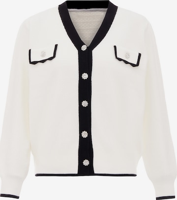 carato Knit Cardigan in White: front