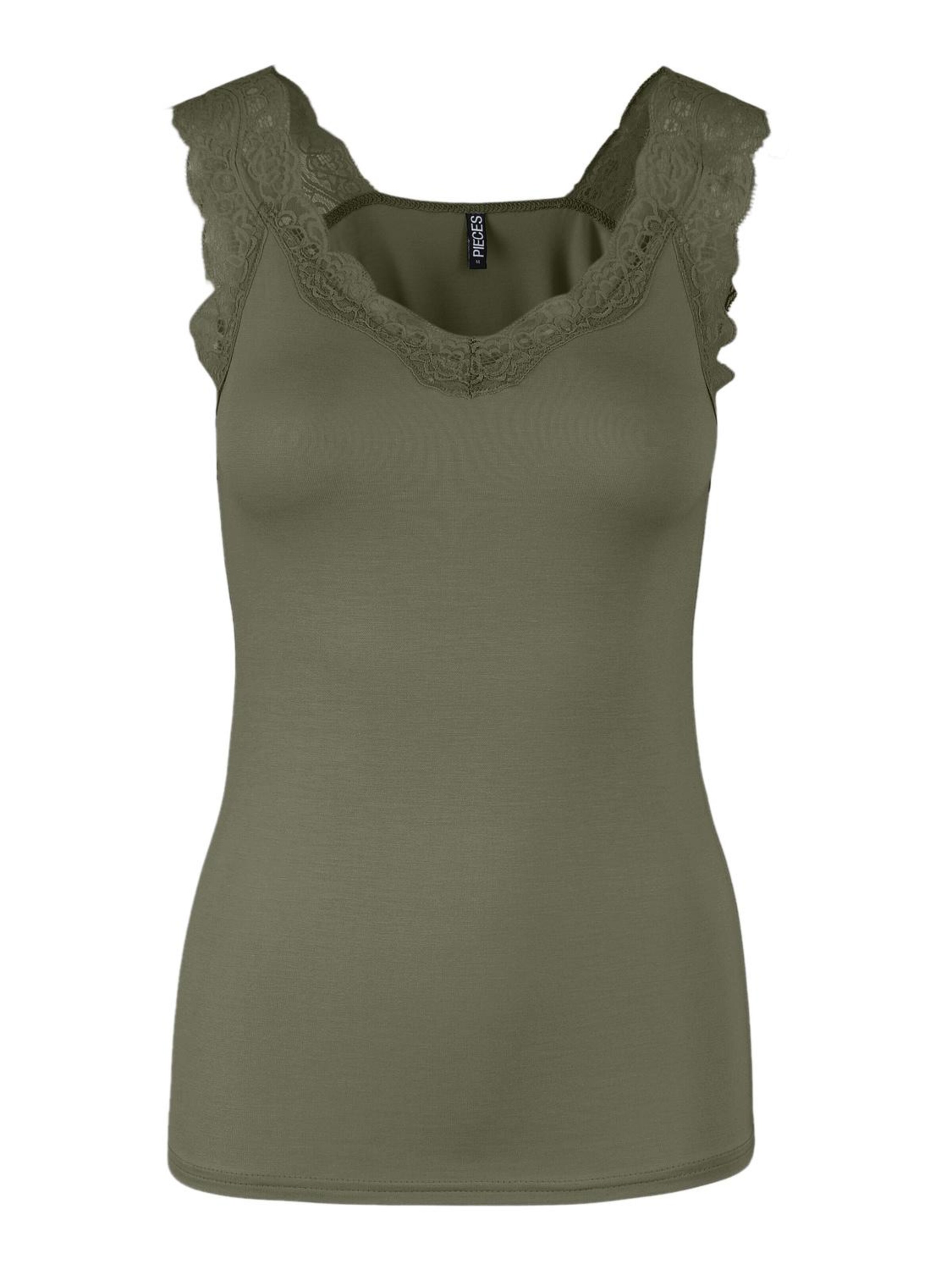 PIECES - Top 'Barbera' em verde: frente