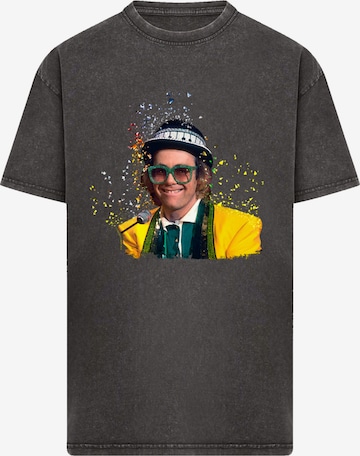 F4NT4STIC Shirt 'TV Times Elton John At The Piano 1977' in Black: front