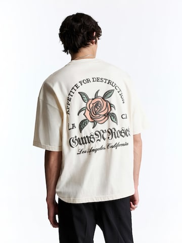 Pull&Bear Tričko 'GUNS N' ROSES APPETITE FOR D' - Biela: predná strana