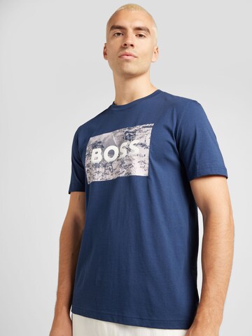 Maglietta 'Building' di BOSS in blu