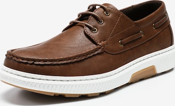 ALLTHEMEN Lace-Up Shoes 'Einfach' in Brown: front