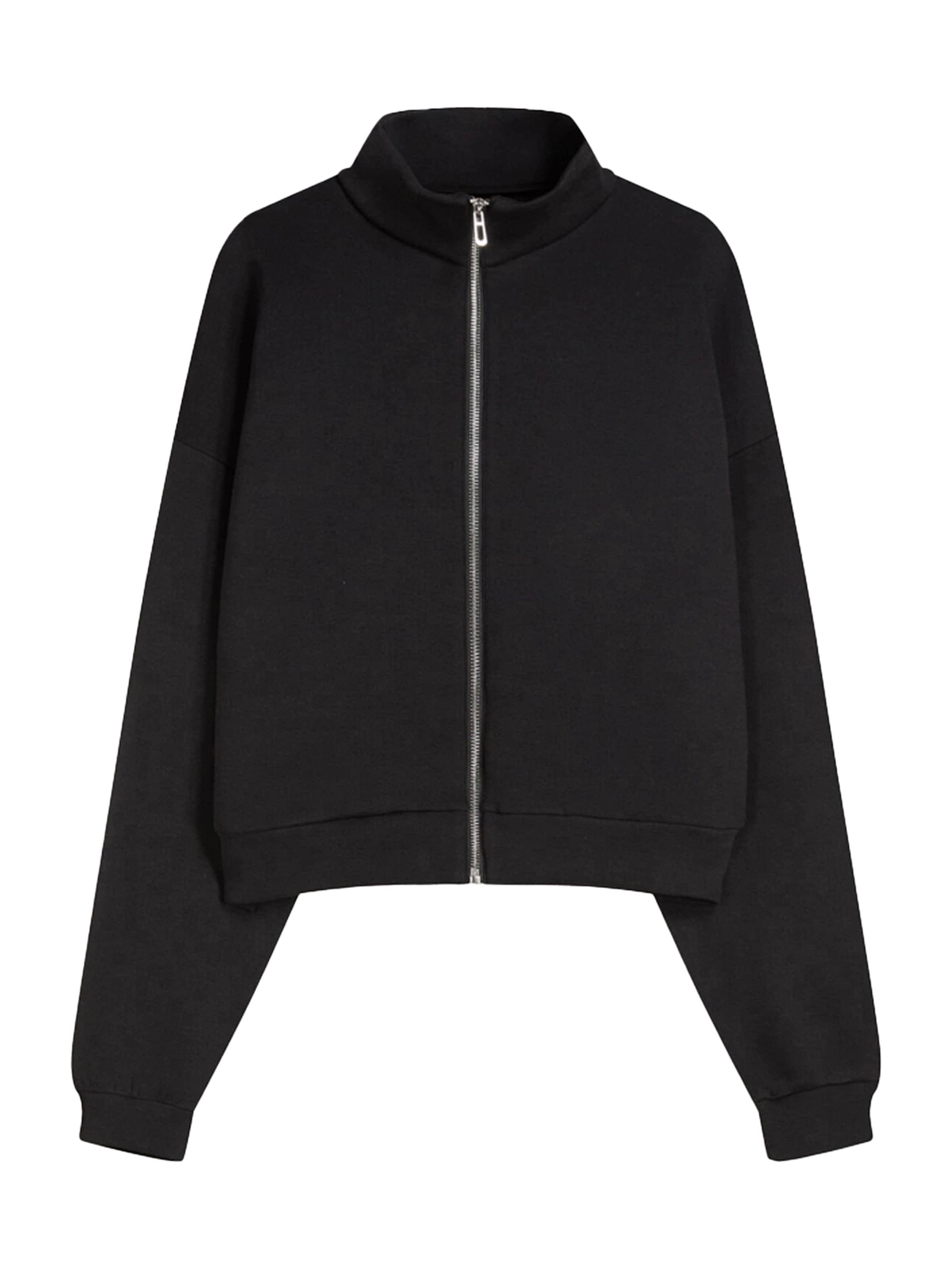 Veste de survêtement Bershka en noir : devant