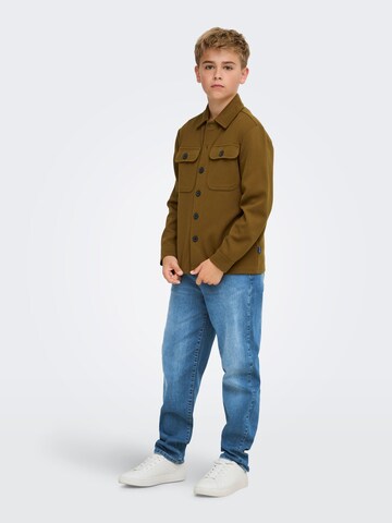 Only & Sons Junior Regular fit Overhemd 'OSJNew Kodyl' in Bruin
