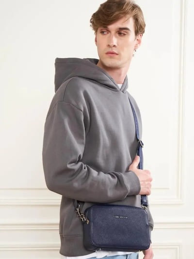 LANCASTER Paris Skuldertaske 'Lancaster Sacoche DELPHINO LUCAS Bleu Foncé' i blå, Produktvisning