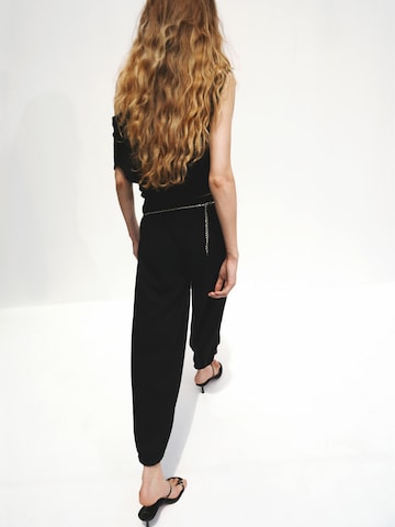 MANGO Tapered Harembroek 'LALALA' in Zwart