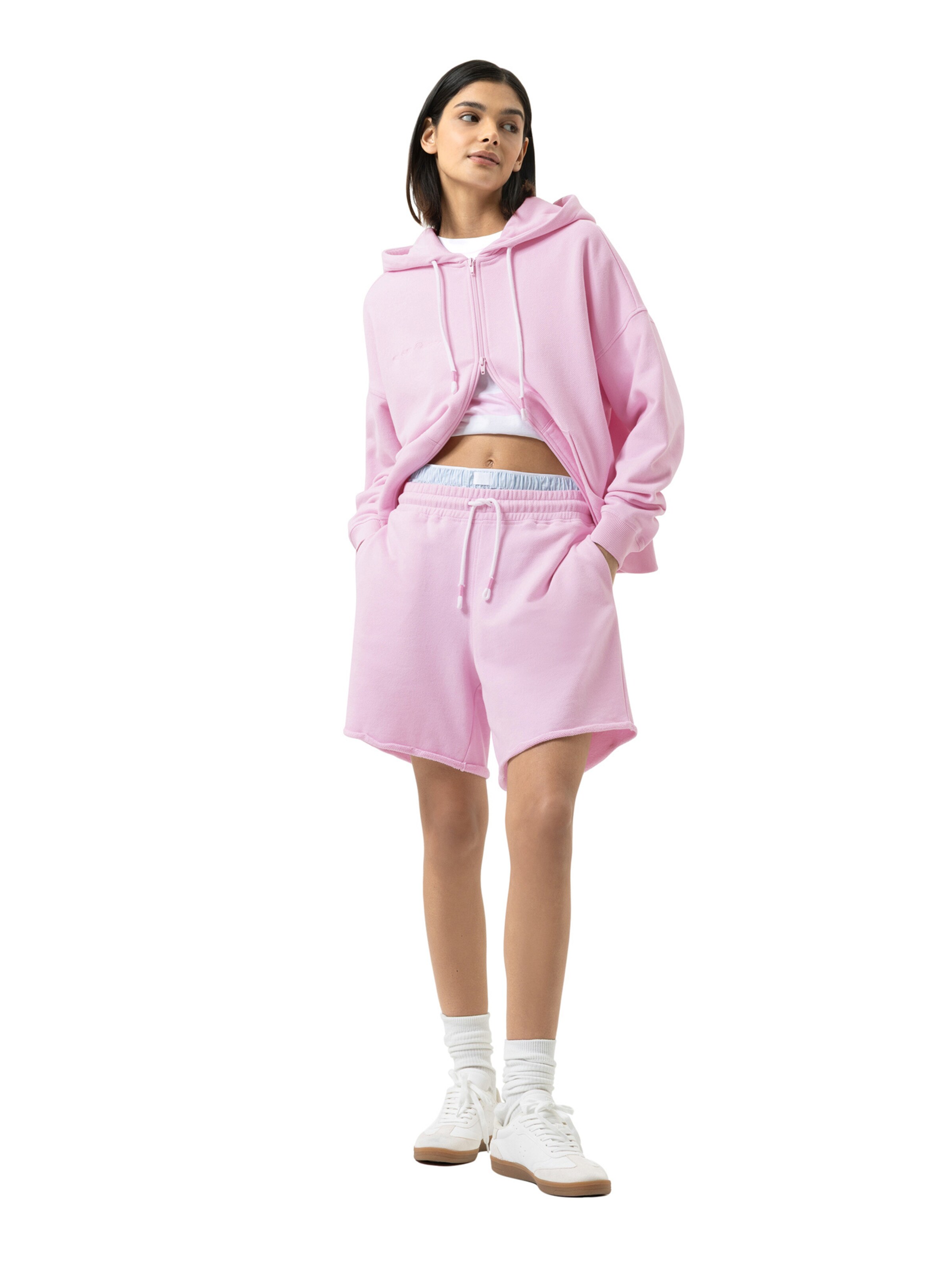 Wide Leg Pantalon 'Mellow Cotton' Mey en rose