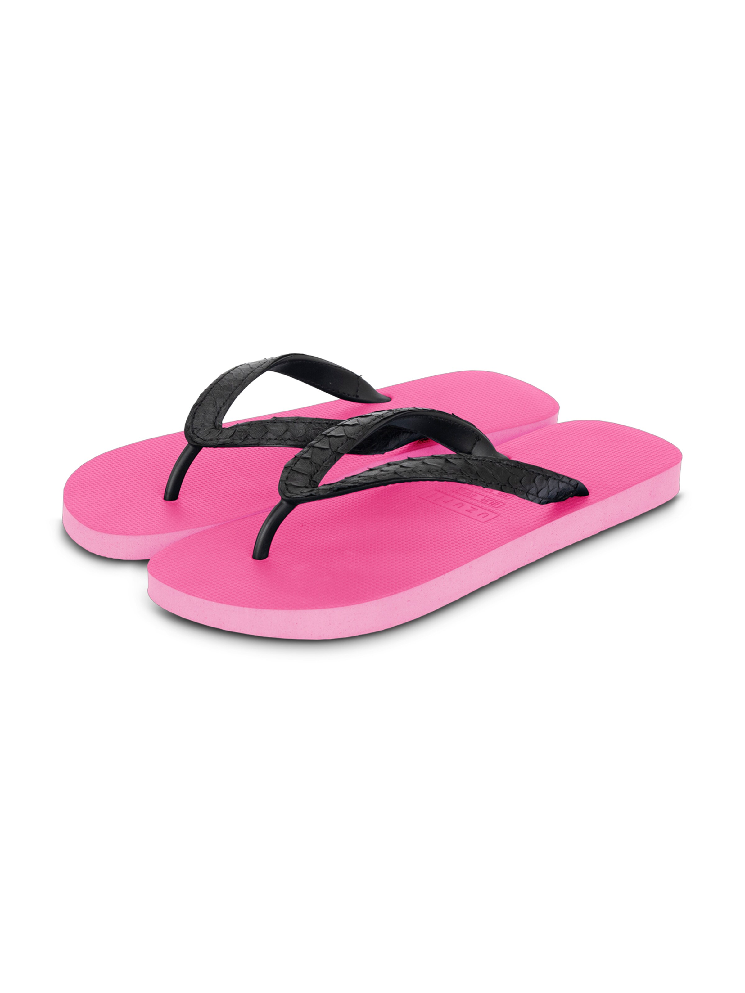 Uzurii Luxury Footwear T-Bar Sandals 'Python' in Pink