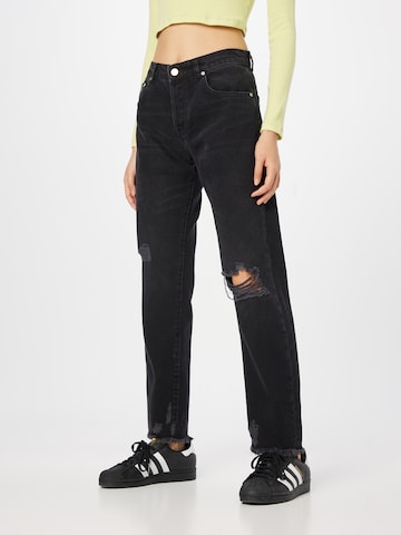 KENDALL + KYLIE Regular Jeans in Zwart: voorkant