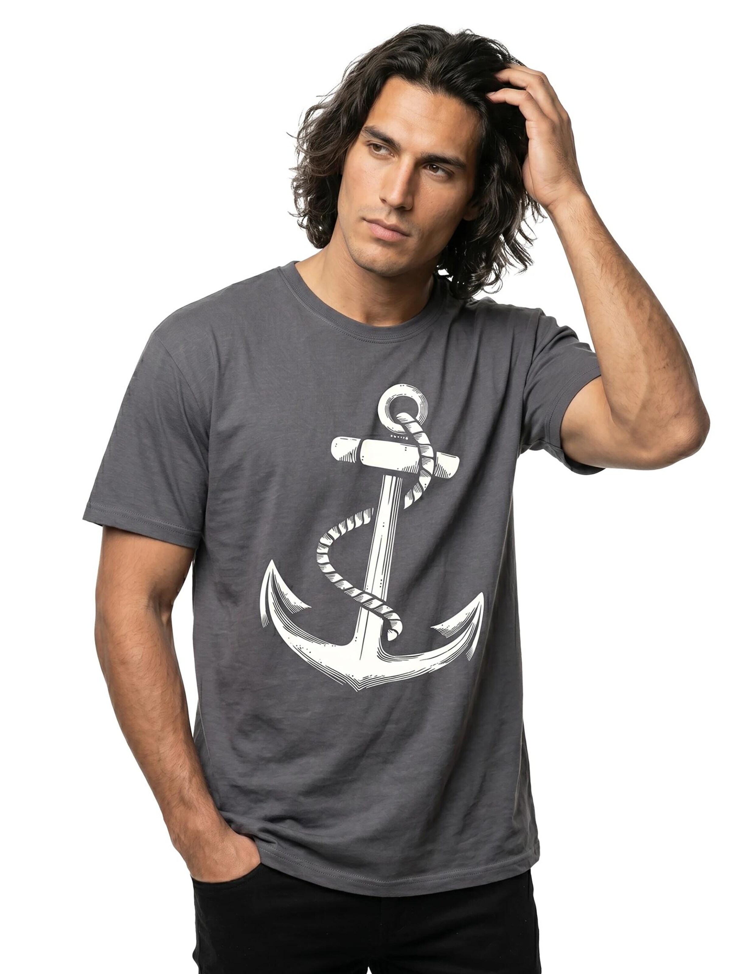 MAKAYA Shirt 'Anker' in Grey