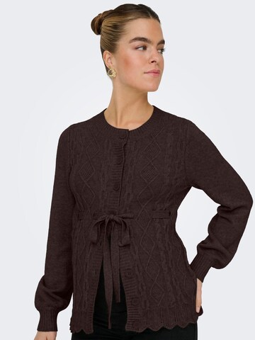 Only Maternity Knit cardigan 'OLMKALLU' in Brown: front