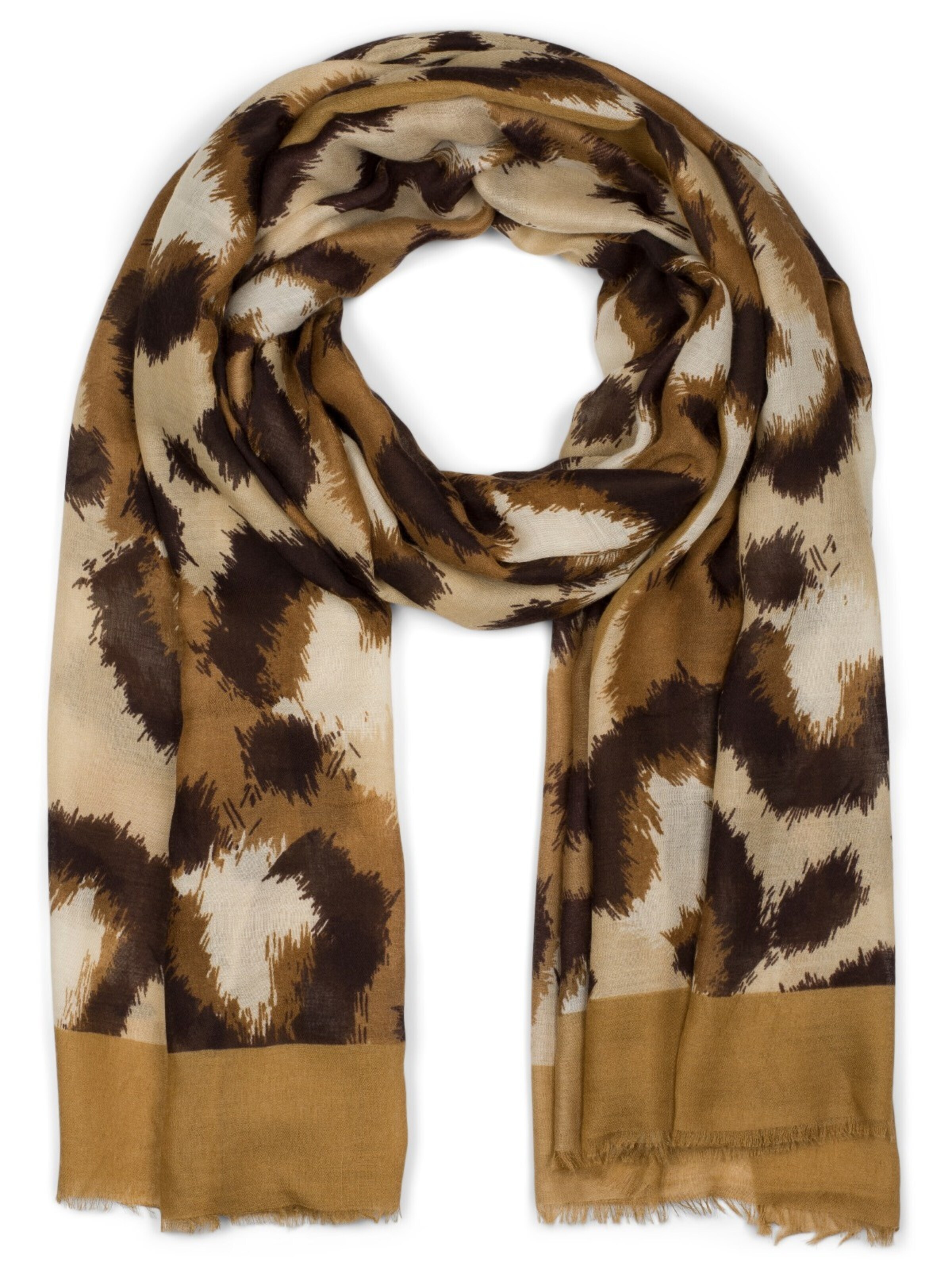 styleBREAKER Schal 'Schal mit Oversize Leoparden Print'‌‌‌ in Braun: Vorderseite