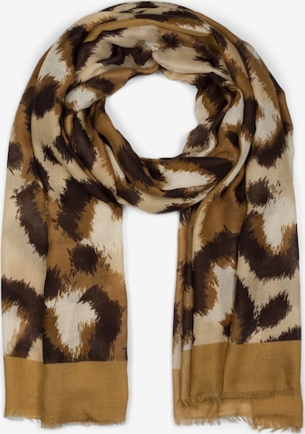 styleBREAKER Schal 'Schal mit Oversize Leoparden Print' in Braun: Vorderseite