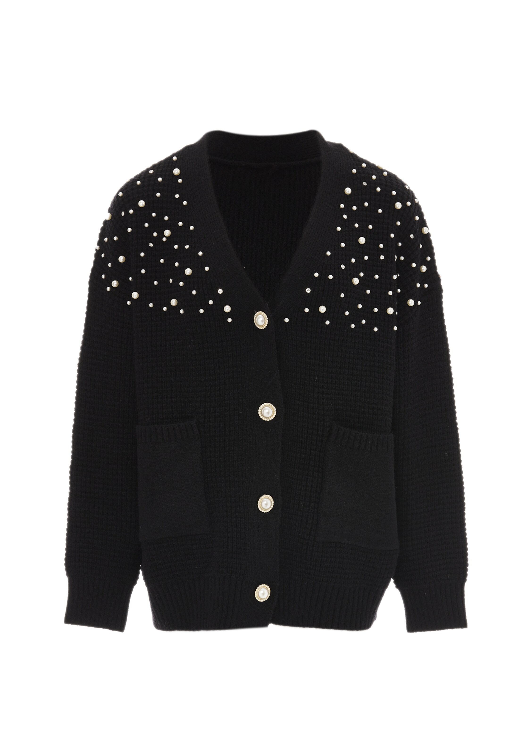 caissa - Casaco de malha em preto: frente