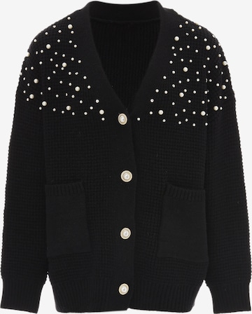 caissa Knit Cardigan in Black: front
