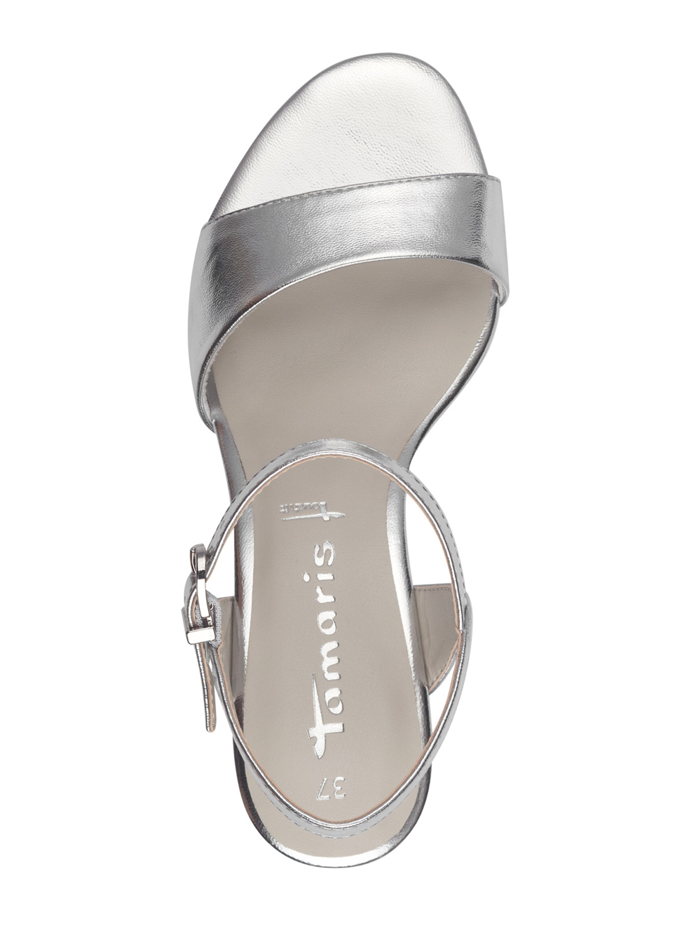 Sandale cu baretă de la Tamaris pe argintiu