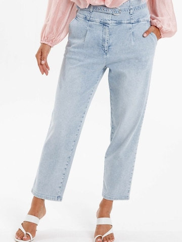 MARC AUREL Pleated Jeans in Blue
