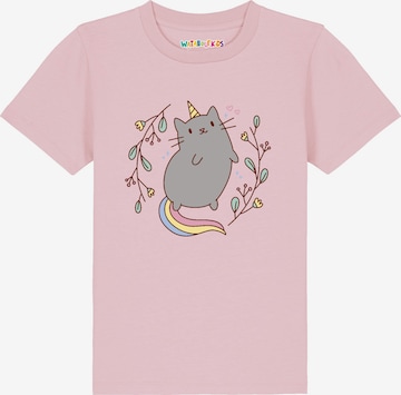 T-Shirt 'Unicorn Cat' watabout.kids en rose : devant
