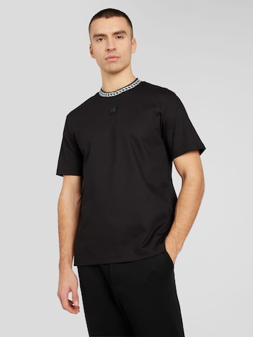 HUGO Μπλουζάκι 'Deternal' σε μαύρο: μπροστά