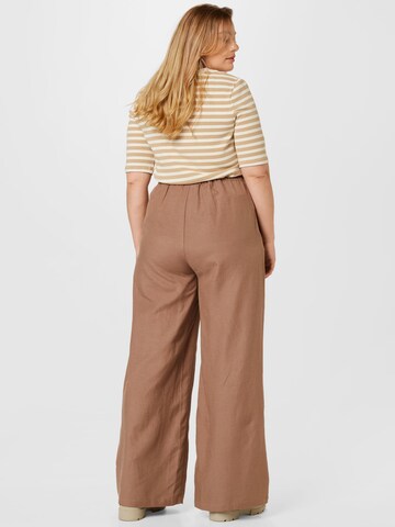 ONLY Carmakoma Wide leg Pants 'VIVA' in Brown