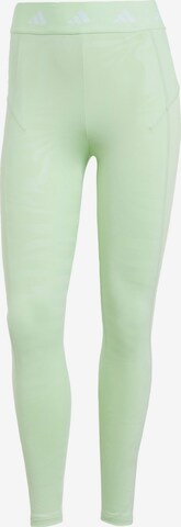 ADIDAS PERFORMANCE Skinny Workout Pants in Green: front