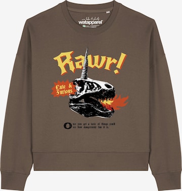 Sweat-shirt 'Rawr ' Watapparel en marron : devant