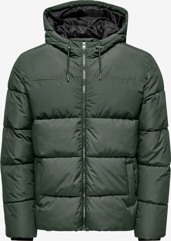 Only & Sons Winter Jacket 'Melvin' in Green: front