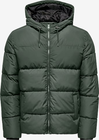 Only & Sons Winterjas 'Melvin' in Groen: voorkant