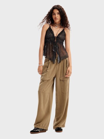 Wide Leg Pantalon Desigual en marron