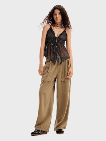 Desigual Wide Leg Hose in Braun