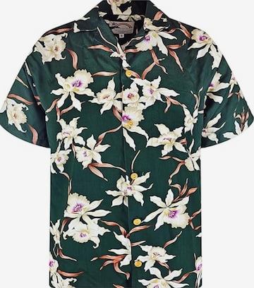 Coupe regular Chemise 'Tom Selleck Rainforest' Paradise Found en vert : devant