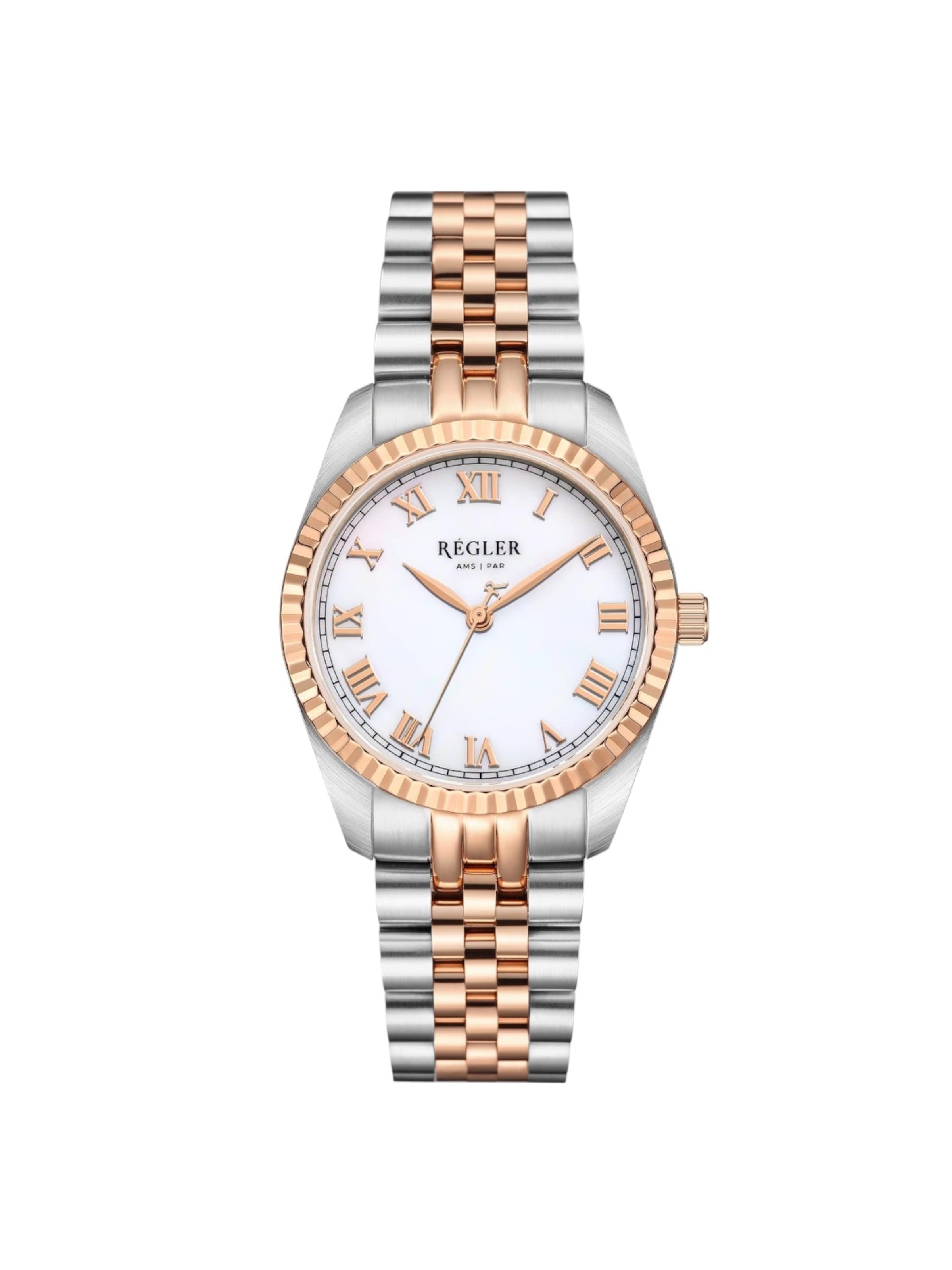 Montre à affichage analogique 'Régler Infinité Steel Bicolor Silver/Rose Gold - Pearl' Régler en or : devant